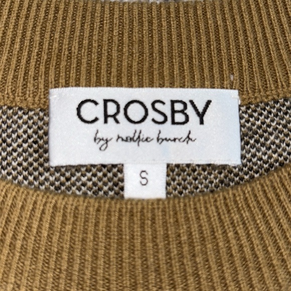 CROSBY Bixby Cashmere Blend Intarsia Leopard Crewneck Long Puff Sleeve  Sweater - Picture 3 of 6